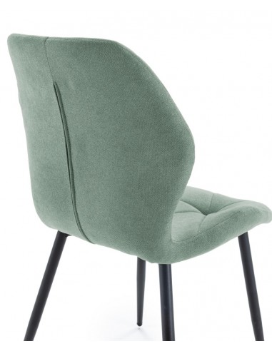 Silla comedor MARINA, tela, metal negro