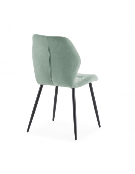 Silla comedor MARINA, tela, metal negro