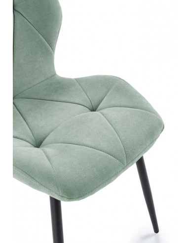 Silla comedor MARINA, tela, metal negro