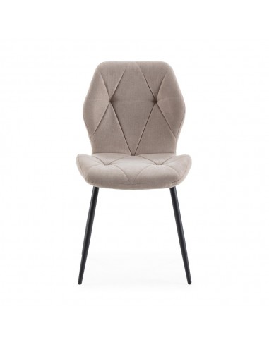 Silla comedor MARINA, tela, metal negro