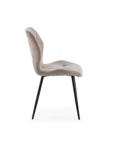 Silla comedor MARINA, tela, metal negro