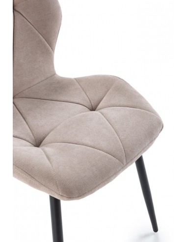 Silla comedor MARINA, tela, metal negro