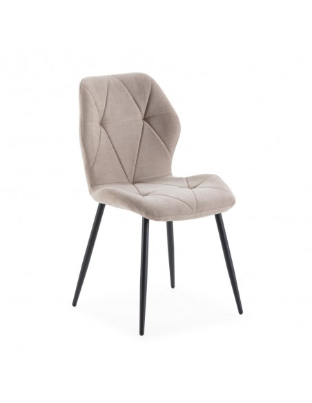 Silla comedor MARINA, tela, metal negro