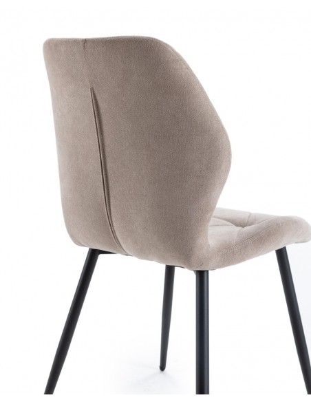 Silla comedor MARINA, tela, metal negro