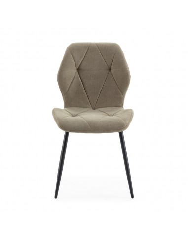 Silla comedor MARINA, tela, metal negro