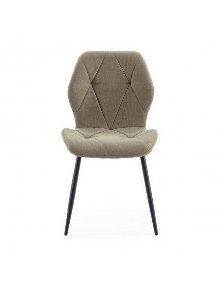 Silla comedor MARINA, tela, metal negro