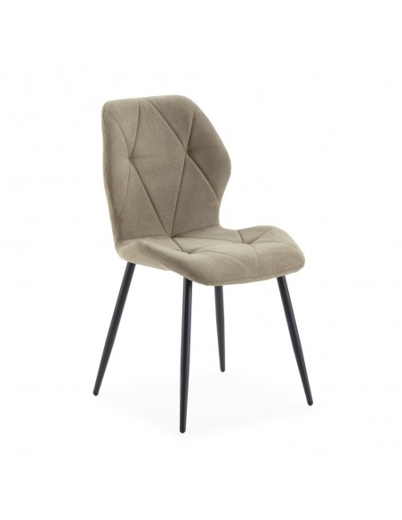 Silla comedor MARINA, tela, metal negro