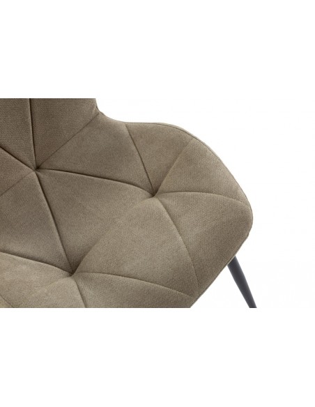 Silla comedor MARINA, tela, metal negro