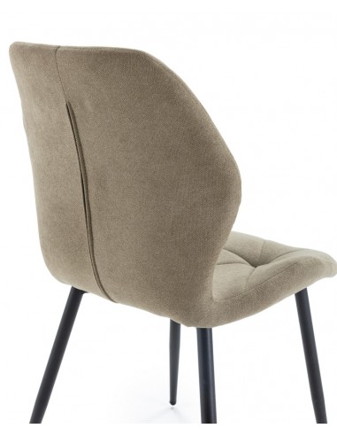 Silla comedor MARINA, tela, metal negro