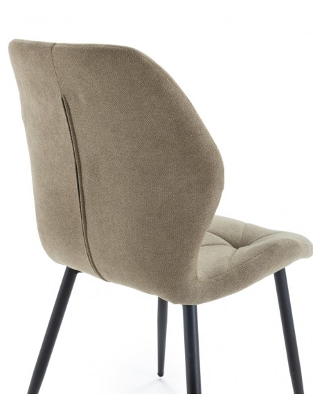 Silla comedor MARINA, tela, metal negro