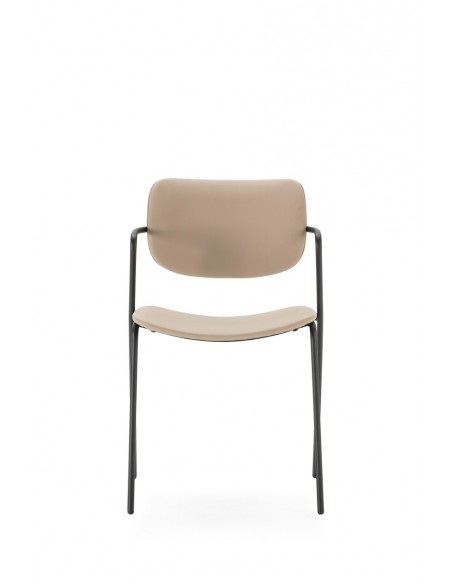 Silla moderna MAURYN de piel sintética y patas de metal negro