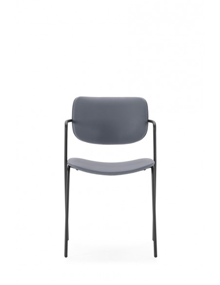 Silla moderna MAURYN de piel sintética y patas de metal negro