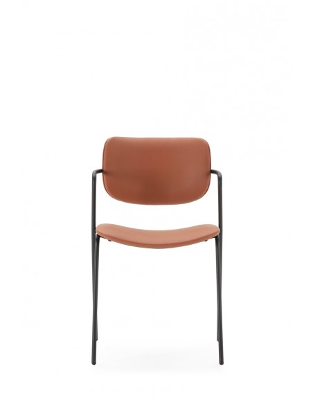 Silla moderna MAURYN de piel sintética y patas de metal negro