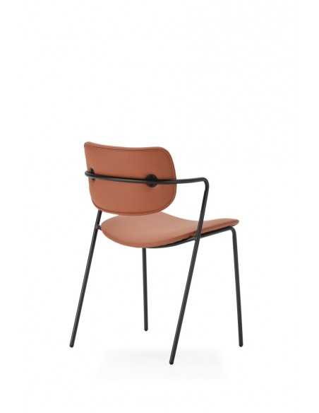 Silla moderna MAURYN de piel sintética y patas de metal negro