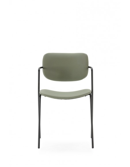 Silla moderna MAURYN de piel sintética y patas de metal negro