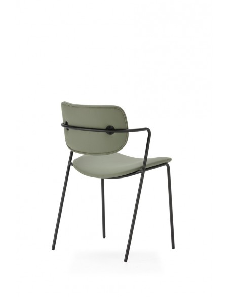 Silla moderna MAURYN de piel sintética y patas de metal negro