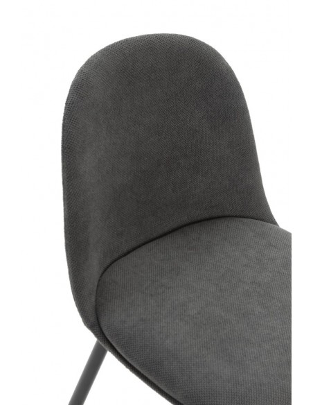 Silla de comedor MALILA de tejido y patas de metal negro