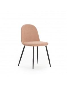 Silla de comedor MALILA de tejido y patas de metal negro 2