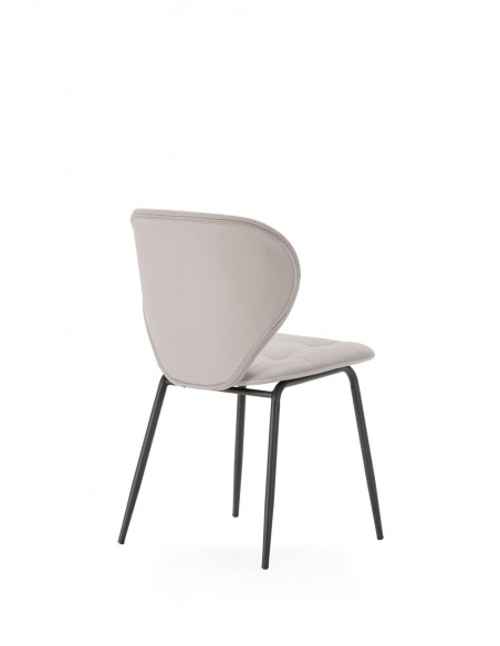 Silla de comedor MAURA, piel sintética y metal negro