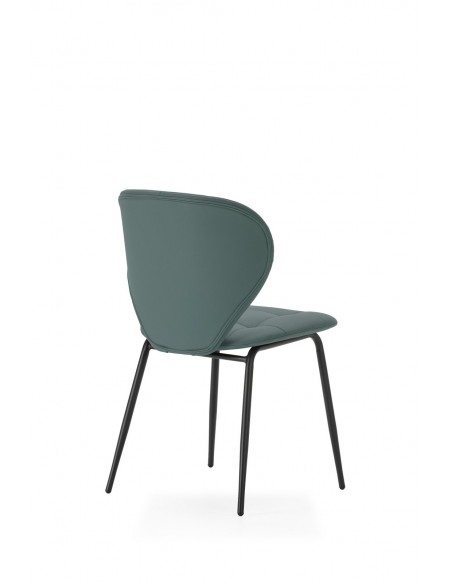 Silla de comedor MAURA, piel sintética y metal negro