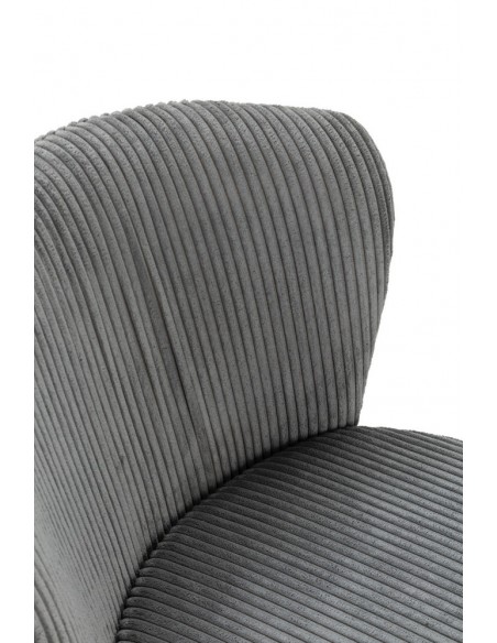 Silla de comedor MEGAN de pana y patas de metal negro