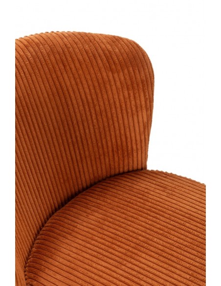 Cadeira de jantar MEGAN em veludo cotelê e pernas de metal preto