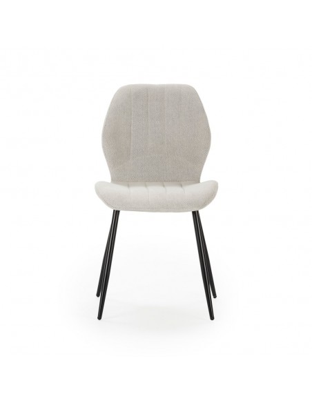 Silla de diseño MALU en tejido y patas de metal negro