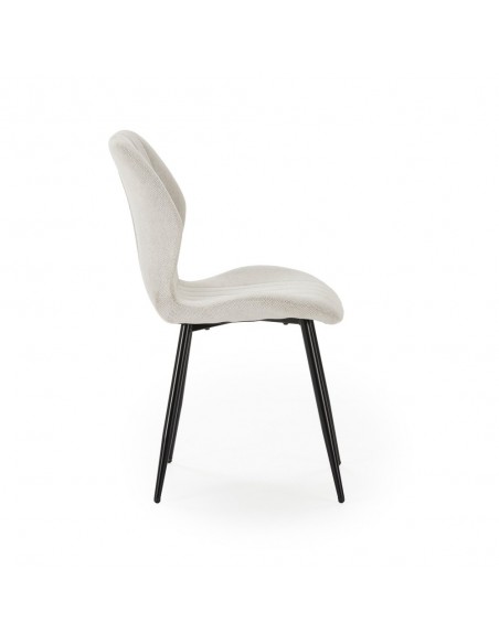 Silla de diseño MALU en tejido y patas de metal negro