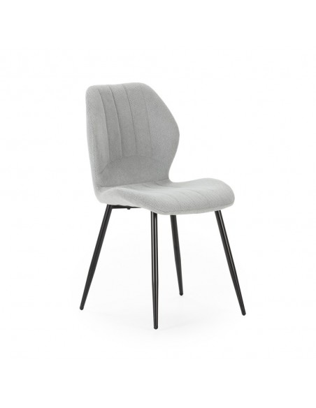 Cadeira design MALU em tecido e pernas de metal preto