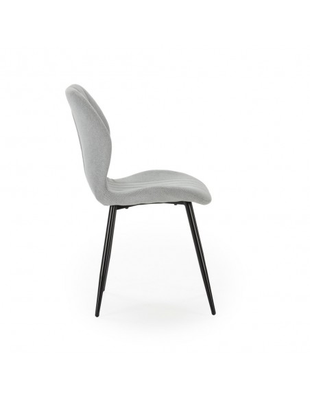 Silla de diseño MALU en tejido y patas de metal negro