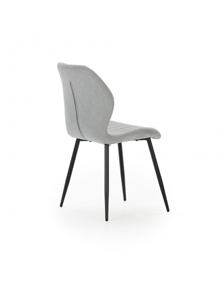 Cadeira design MALU em tecido e pernas de metal preto