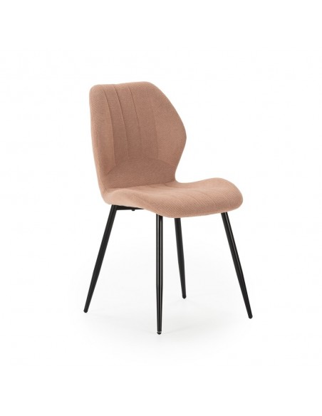 Cadeira design MALU em tecido e pernas de metal preto