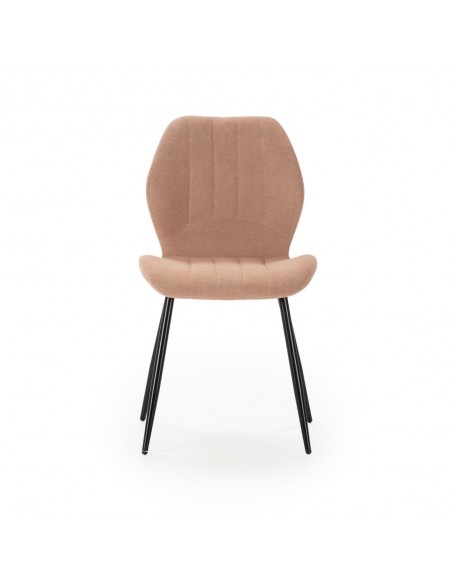 Cadeira design MALU em tecido e pernas de metal preto