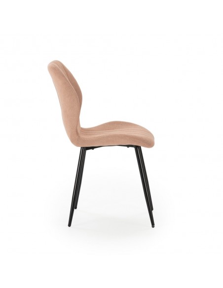 Silla de diseño MALU en tejido y patas de metal negro