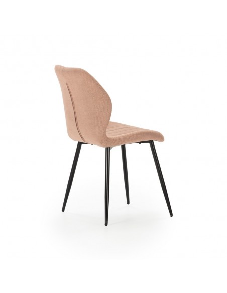 Cadeira design MALU em tecido e pernas de metal preto