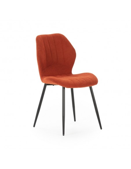 Silla de diseño MALU en tejido y patas de metal negro