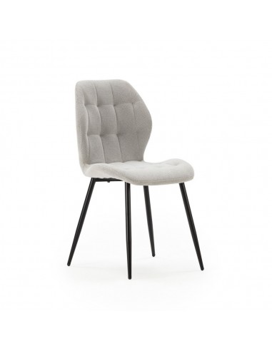 Cadeira design NALU, tecido e pernas de metal preto