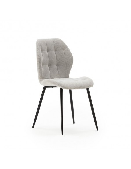 Silla de diseño NALU, tejido y patas metal negro