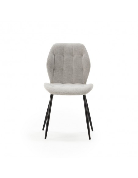 Silla de diseño NALU, tejido y patas metal negro