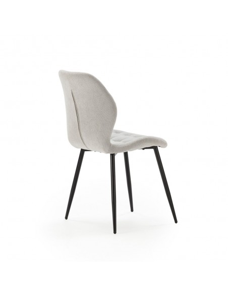 Silla de diseño NALU, tejido y patas metal negro