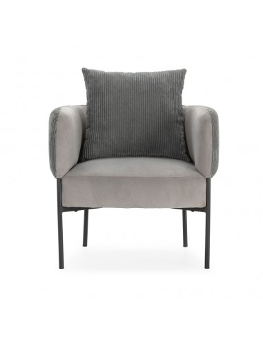 Sillón ARUNI combinado pana y tejido con patas...