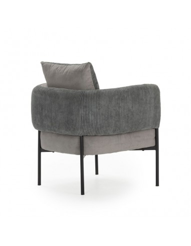 Sillón ARUNI combinado pana y tejido con patas...