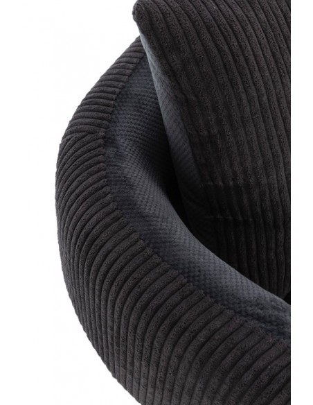 Poltrona ARUNI combinada veludo cotelê e tecido e pes de metal preto