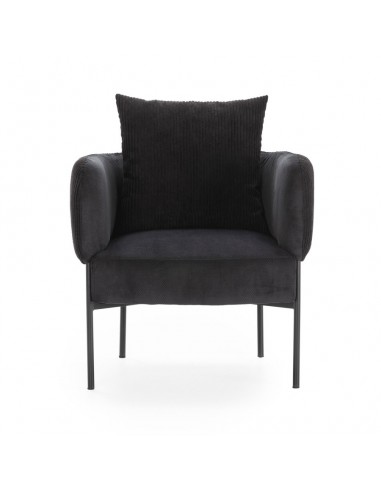 Sillón ARUNI combinado pana y tejido con patas...