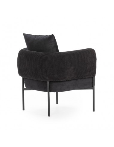 Sillón ARUNI combinado pana y tejido con patas...