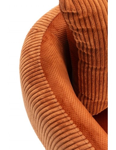 Sillón ARUNI combinado pana y tejido con patas...