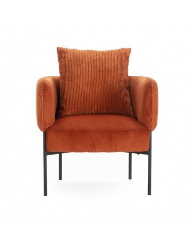 Sillón ARUNI combinado pana y tejido con patas...