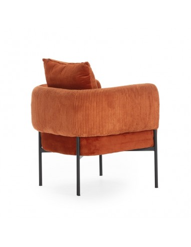 Sillón ARUNI combinado pana y tejido con patas...