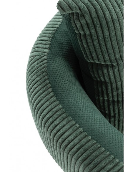 Sillón ARUNI combinado pana y tejido con patas de metal negro