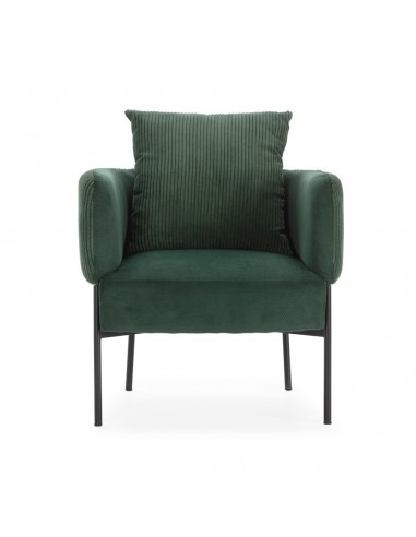 Sillón ARUNI combinado pana y tejido con patas...